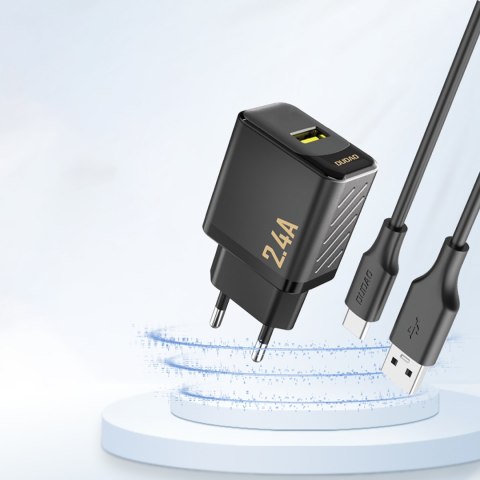 Ładowarka sieciowa 2.4A USB-A - czarna