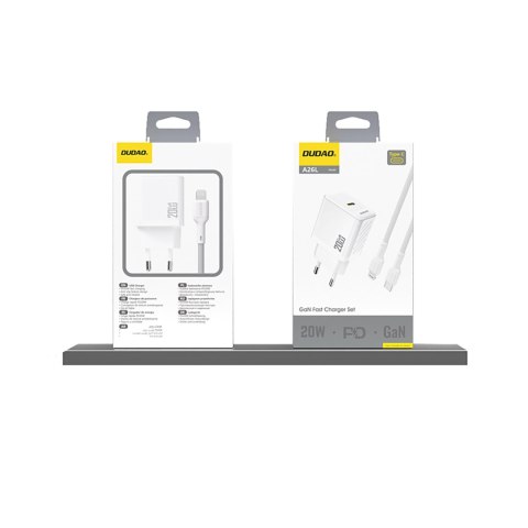 Ładowarka sieciowa PD20W GaN USB-C - biała