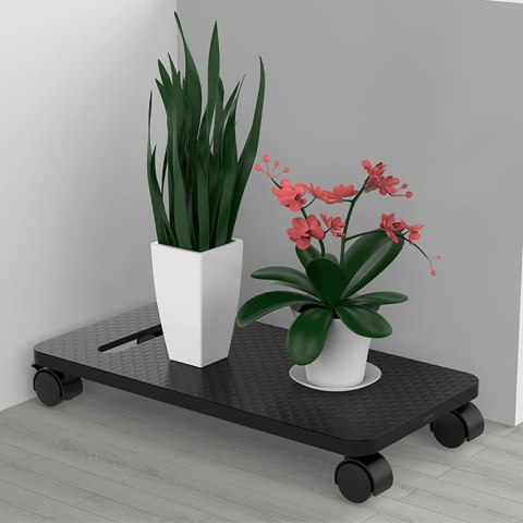 Podstawka CPB1 półka na komputer z kółkami - czarna