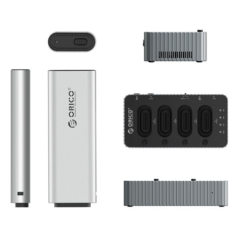 Stacja dokująca IT48N-C z funkcją klonowania na 4 dyski M.2 NVME - szara