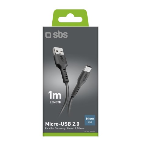 Kabel przewód USB-A - Micro-USB 1m - czarny