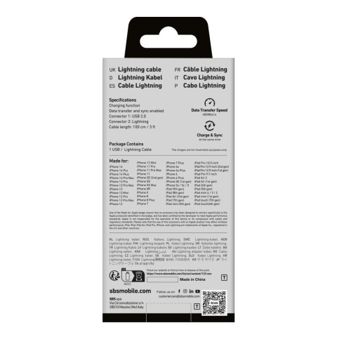 Kabel przewód USB-A - iPhone Lightning - niebieski