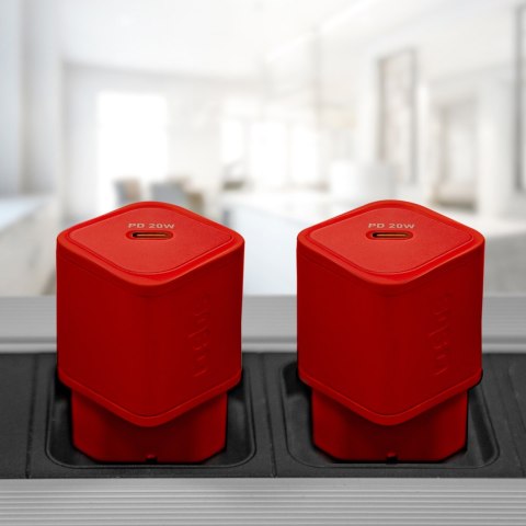 Ładowarka sieciowa GaN z Power Delivery 20W - czerwona