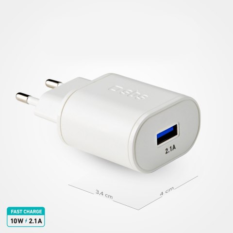 Ładowarka sieciowa USB-A 10W - biała