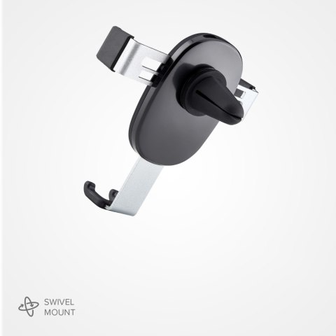 Uchwyt samochodowy grawitacyjny do smartfona na kratkę nawiewu - czarny