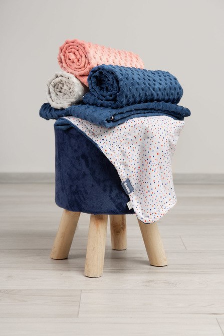 LEKKI KOCYK MINKY 75 x 100 SZARY KWIATY