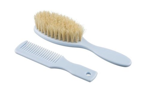 A0457 SZCZOTKA + GRZEBIEŃ NAT.WŁOSIE BLUE