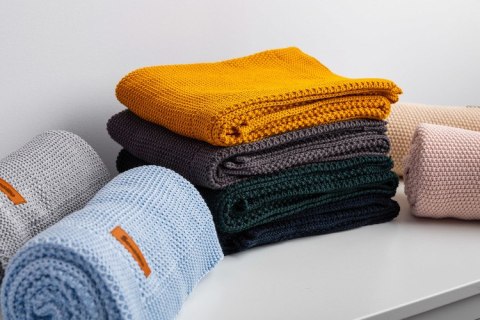 KOC DZIERGANY BAWEŁNA CIEMNOZIELONY 100 X 80