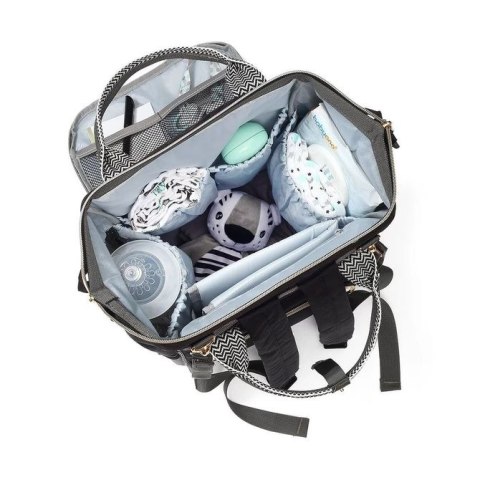 1424/01 PLECAK DLA MAMY-TORBA DO WÓZKA OSLO STYLE CZARNA