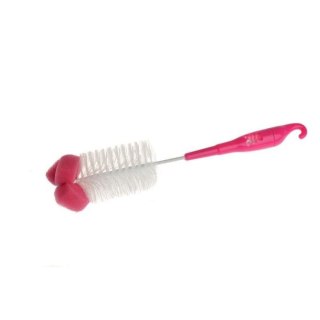 A0575 SZCZOTKA DO BUTELEK I SMOCZKÓW Z GĄBKĄ RÓŻOWA