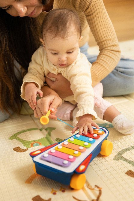 ZABAWKA EDUKACYJNA - TĘCZOWE CYMBAŁKI