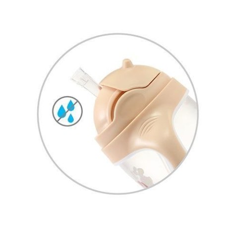 1464/04 KUBEK NIEKAPEK Z OBCIĄŻONĄ SŁOMKĄ BEŻOWY