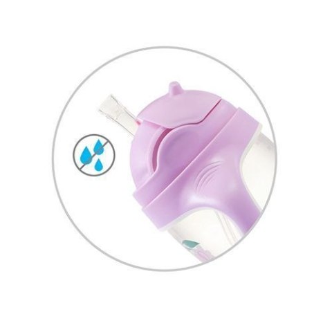 1464/05 KUBEK NIEKAPEK Z OBCIĄŻONĄ SŁOMKĄ FIOLETOWY