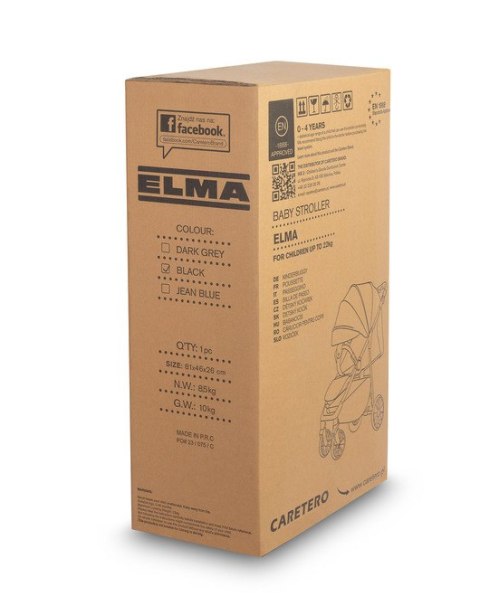 WÓZEK SPACEROWY ELMA BLACK