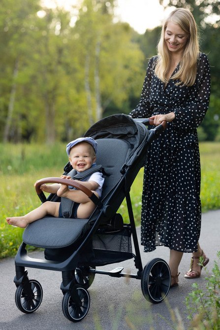 WÓZEK SPACEROWY ELMA JEANS BLUE