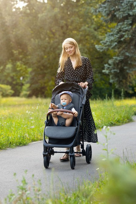 WÓZEK SPACEROWY ELMA JEANS BLUE