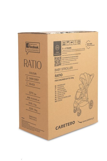 WÓZEK SPACEROWY RATIO DARK GREY