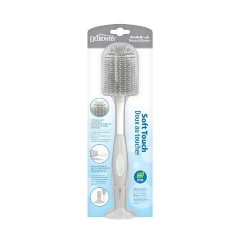 AC141 SZCZOTKA DO BUTELEK MIĘKKIE SILIKONOWE WŁOSIE SZARA