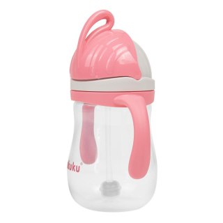 A0676 BIDON ZE SŁOMKĄ Z ODWAŻNIKIEM RÓŻOWY