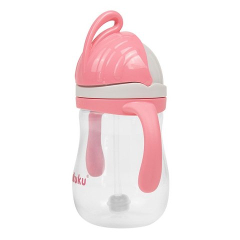 A0676 BIDON ZE SŁOMKĄ Z ODWAŻNIKIEM RÓŻOWY