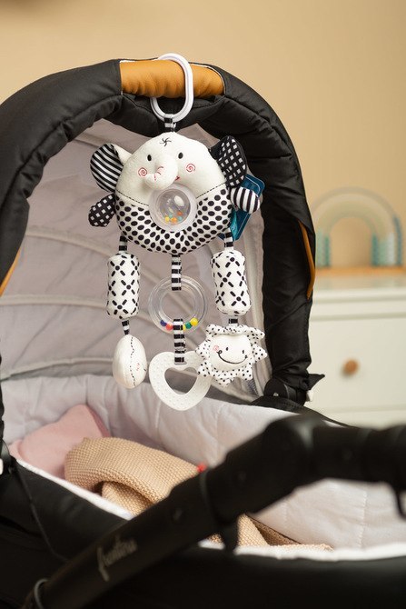 BLACK&WHITE ZABAWKA PODRÓŻNA SŁONIK