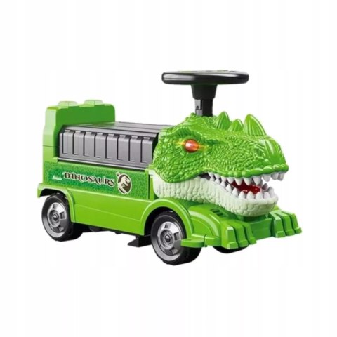 Jeździk 2w1 dinozaur + 4 autka rozkładany parking dźwig dźwięk ZH918