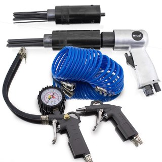 Skaler młotek igłowy + wąż 5m pistolet z manometrem
