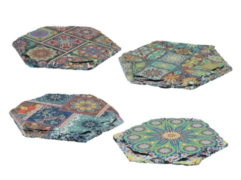 Kpl. 4 podkładek kamiennych - Sześciokątne, Maroko (CARMANI)