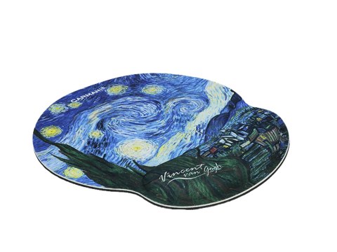 Podkładka pod mysz komputerową z poduszką na nadgarstek - V. van Gogh, Gwiaździsta Noc (CARMANI)