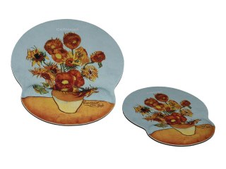 Podkładka pod mysz komputerową z poduszką na nadgarstek - V. van Gogh, Słoneczniki (CARMANI)