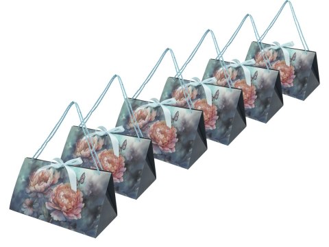 Kpl. 6 torebek ozdobnych - Kwiaty (CARMANI)