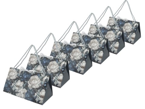 Kpl. 6 torebek ozdobnych - Kwiaty (CARMANI)