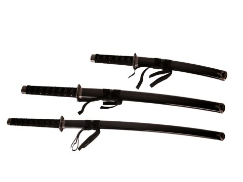 Kpl. 3 mieczy samurajskich na stojaku