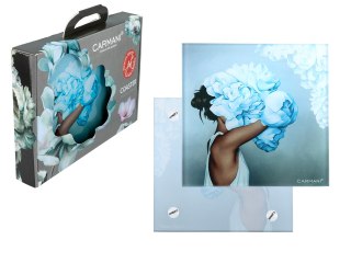 Podkładka szklana - L. Lozano, Kwiaty na głowie, błękit (CARMANI)