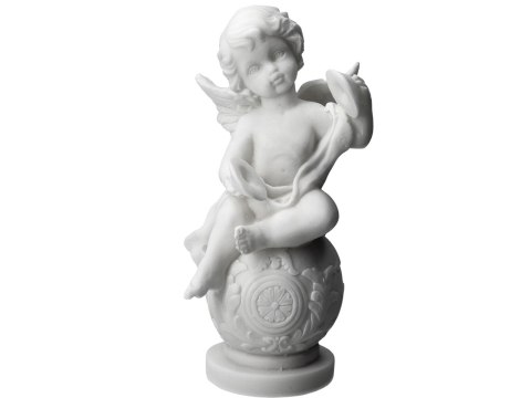 Aniołek siedzący na kuli - alabaster grecki