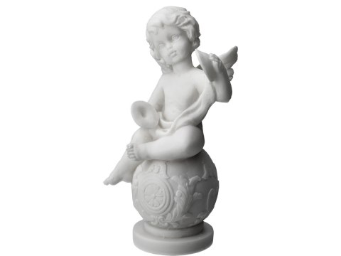Aniołek siedzący na kuli - alabaster grecki