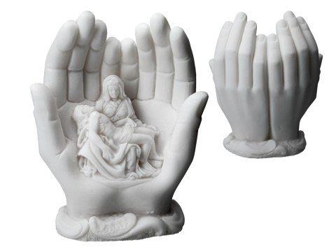 Pieta w dłoniach -alabaster grecki