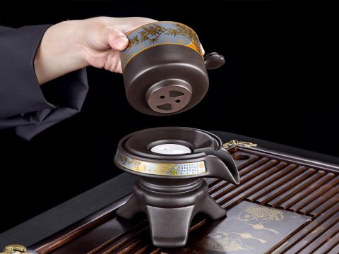 Czajnik ceramiczny z podgrzewaczem (mix 2 kolorów)