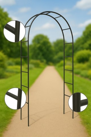 Pergola ogrodowa na róże pnącza czarna