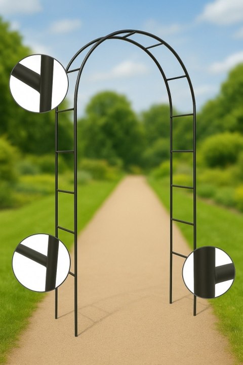 Pergola ogrodowa na róże pnącza czarna