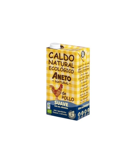 BULION Z KURCZAKA BEZ DODATKU SOLI W PŁYNIE BEZGLUTENOWY BIO 1 L - ANETO NATURAL