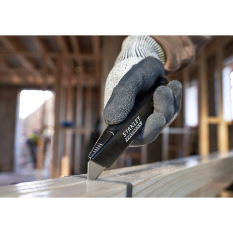 NÓŻ HEAVY DUTY OSTRZE TRAPEZ STAŁE METALOWY CZARNY