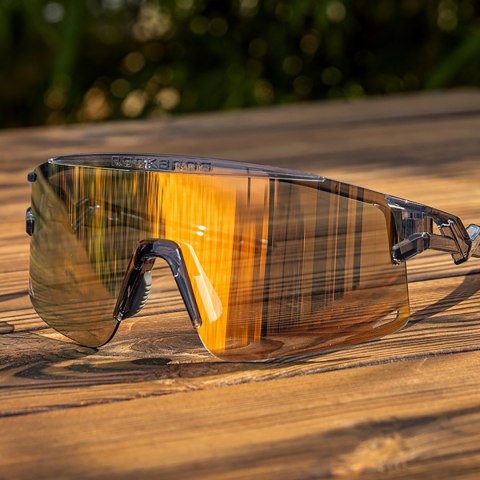 Okulary rowerowe fotochromowe z filtrem UV i wkładką korekcyjną - przezroczyste czarne