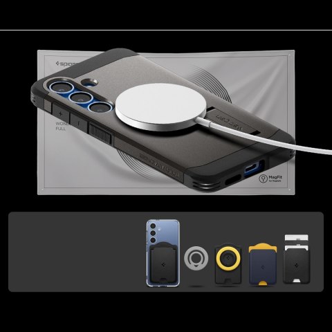 Etui pokrowiec na Samsung Galaxy S25+ Tough Armor MagSafe - szare