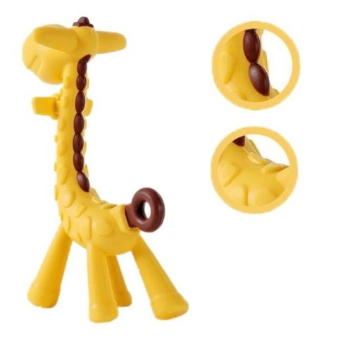 8058 GRYZAK ŻYRAFA SILIKONOWY ŻÓŁTO-BRĄZOWA BL805