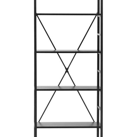 Regał na książki loftowy ze stalową ramą 28 x 60 x 182 cm czarny