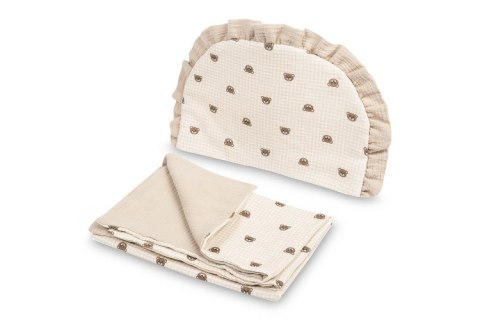 KOMPLET DO WÓZKA MUŚLIN MISIE BEŻOWY