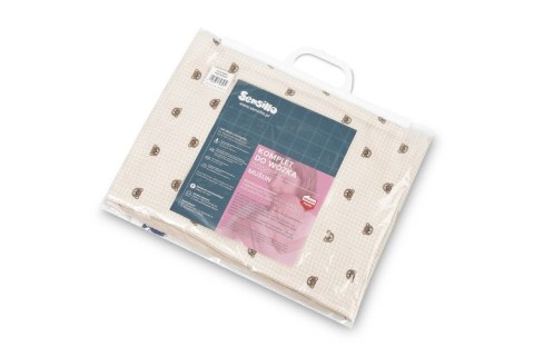 KOMPLET DO WÓZKA MUŚLIN MISIE BEŻOWY