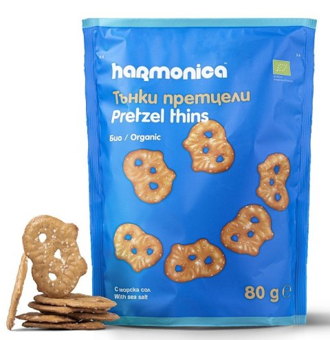 PRECELKI CIENKIE Z SOLĄ MORSKĄ BIO 80 g - HARMONICA