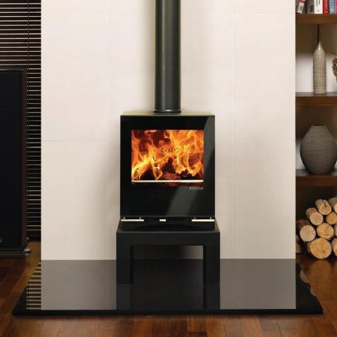 Podstawa szklana hartowana - szyba pod Piec lub Kominek 100x80 cm CZARNA